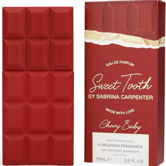 Sabrina Carpenter Sweet Tooth Cherry Baby Eau de Parfum 75ml 2.5 oz red chocolate bar shaped bottle with red box