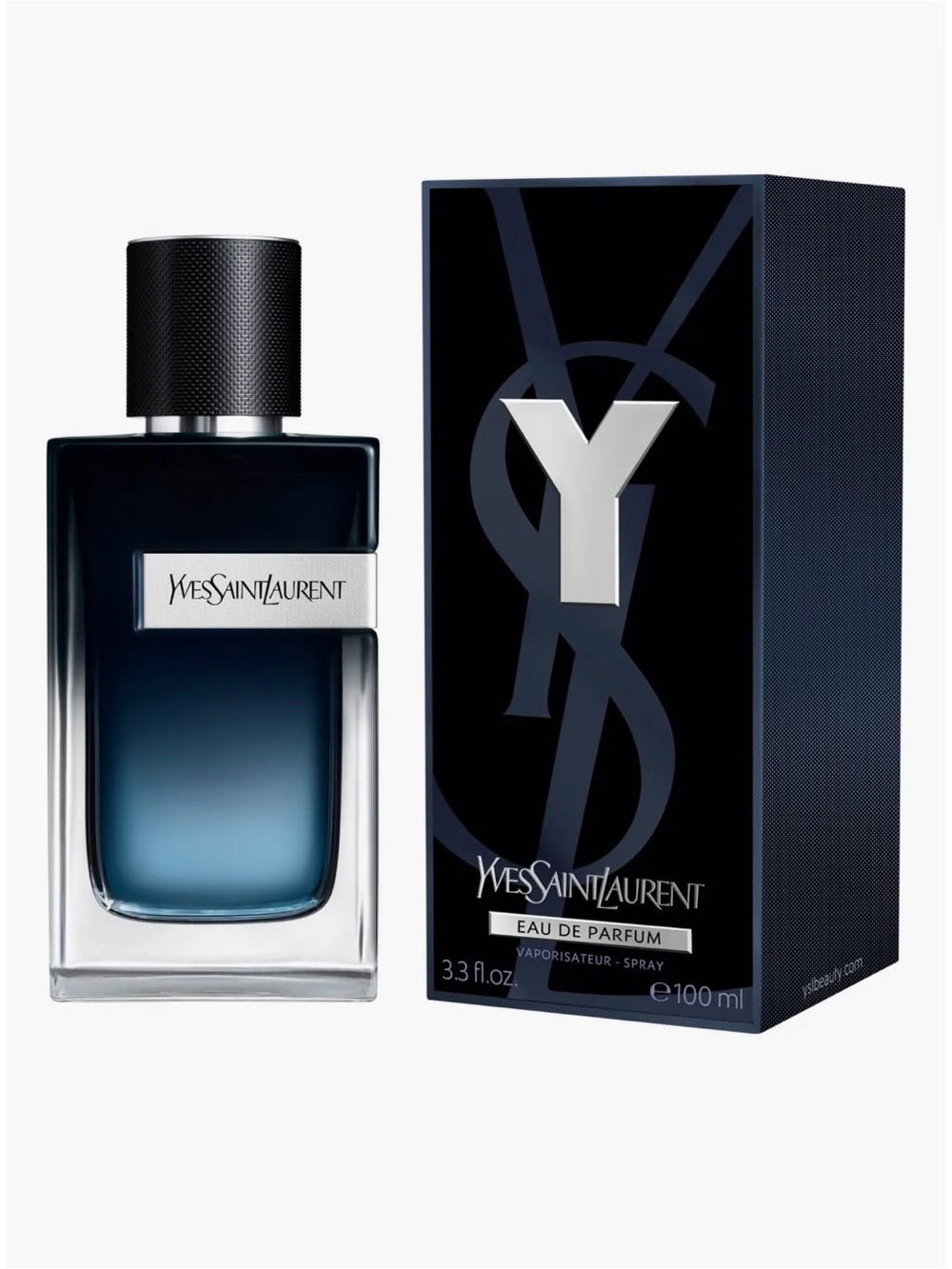 Yves Saint Laurent Y Eau de Parfum 100ml 3.4 fl oz black bottle with white Y logo - fresh woody fragrance for men