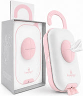 Keepigo 3-in-1 diaper bag wipe dispenser and diaper organizer hooked onto a stroller, portable baby wipe holder for travel