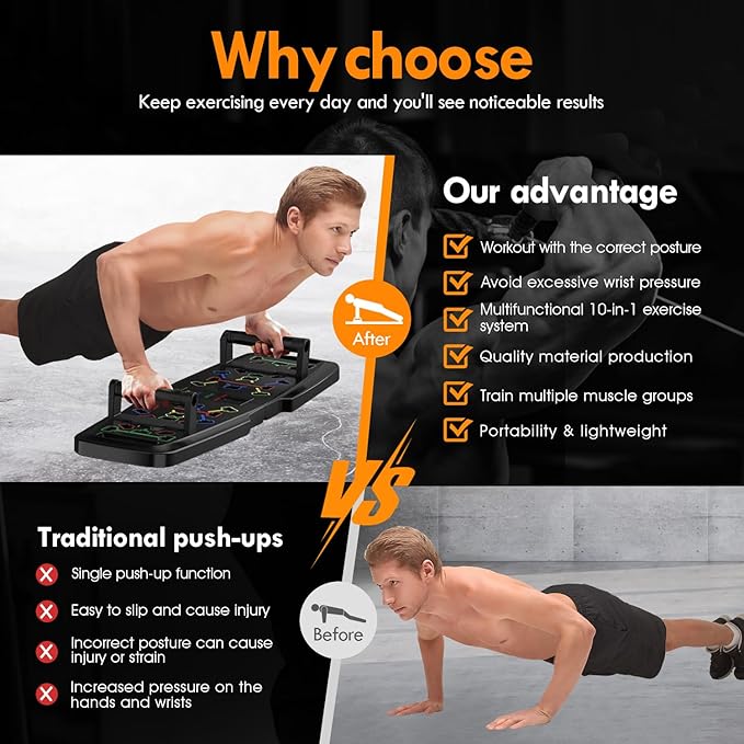 MQRW Push Up Board,Home Gym,Portable Exercise Equipment,Pilates Bar and 20 Fitness Accessories with Resistance Bands and Ab Roller Wheel,Full Body Workout at Home Visit the MQRW Store