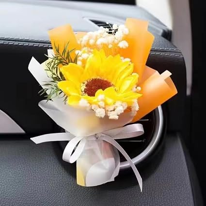 Dried Flower Car Air Freshener Vent Clip – Handmade Aromatherapy Bouquet Decor