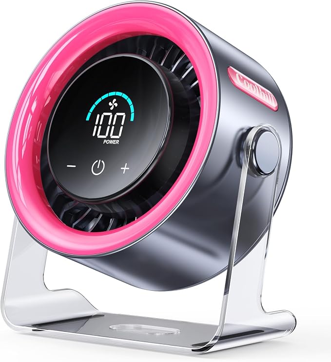 Rechargeable Desk Fan – Quiet Portable Table Fan with 100 Speeds & Display