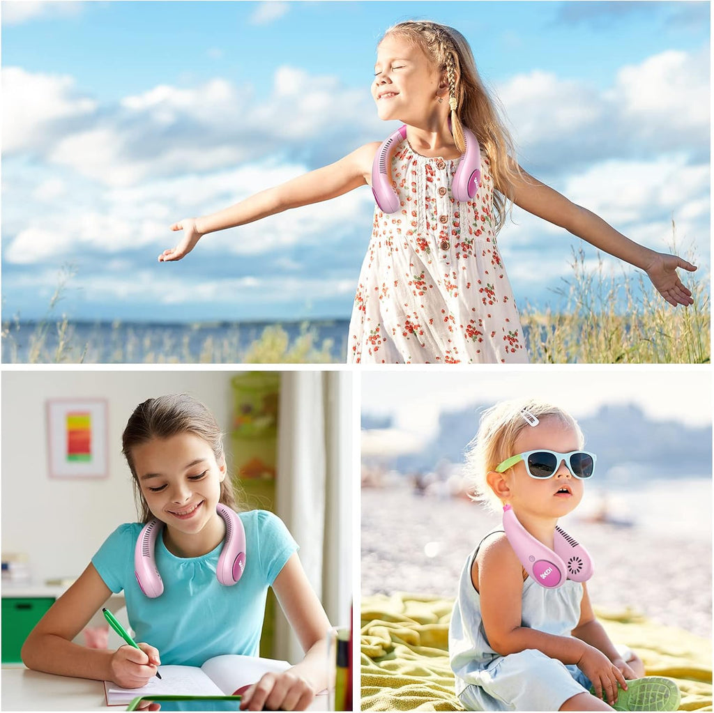 Kids Neck Fan – Rechargeable Wearable Hands-Free Personal Fan for Children