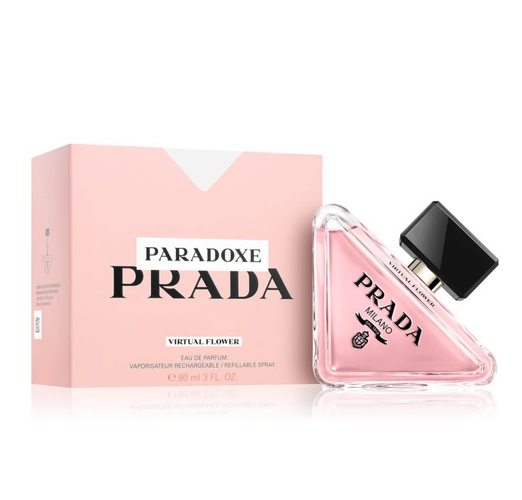 Prada Paradoxe Virtual Flower Eau de Parfum 90ml light pink triangle bottle for women