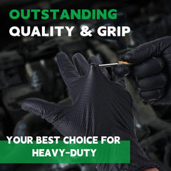 FINITEX 8 Mil Black Diamond Textured Nitrile Gloves