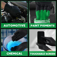 FINITEX 8 Mil Black Diamond Textured Nitrile Gloves