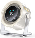 Rechargeable portable desk fan with digital display and 120 degree oscillation
