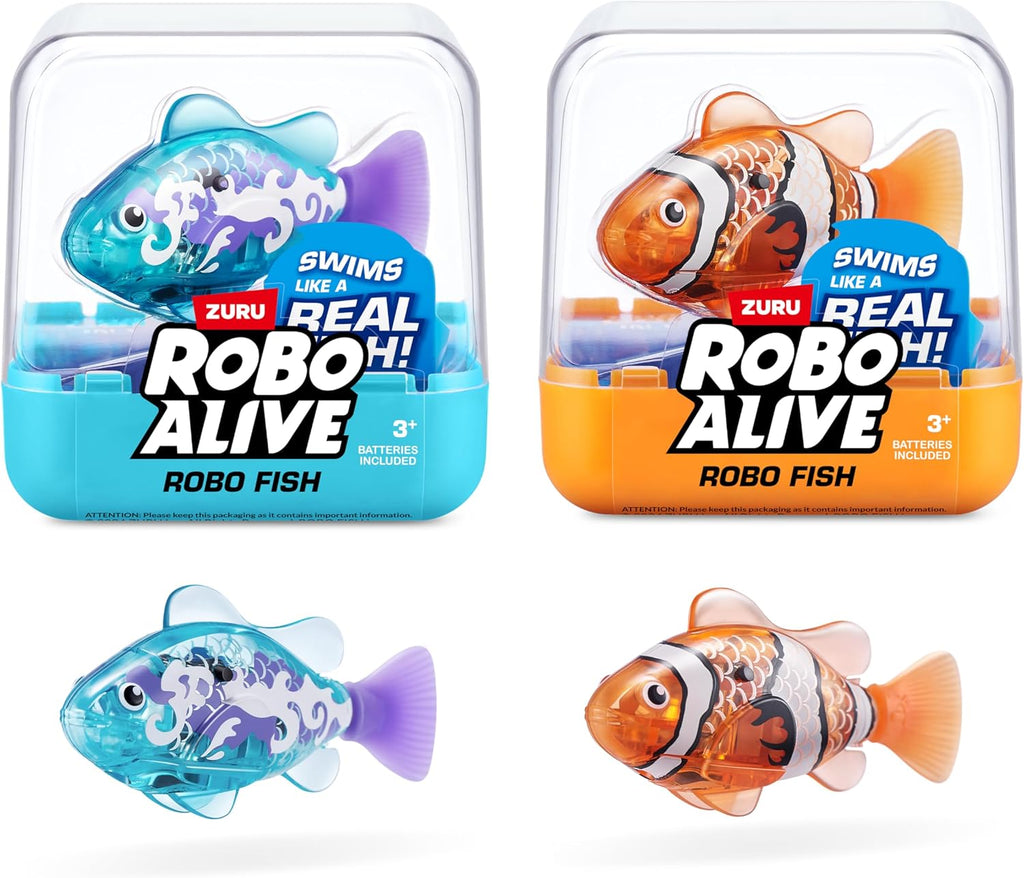 ZURU Robo Fish water-activated color-changing robotic swimming fish toy for kids