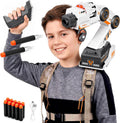 Head tracking robot arm gel blaster, shoulder-mounted water bead blaster toy with hands-free aim and 23ft range