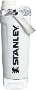 Insulated stainless steel leakproof protein shaker bottle with strainer and storage base