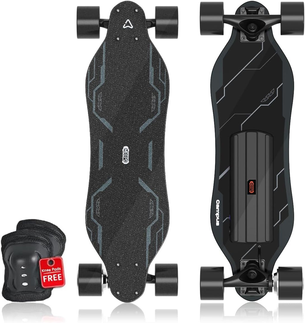 MEEPO Campus beginner electric skateboard with 7-ply maple deck and wireless remote