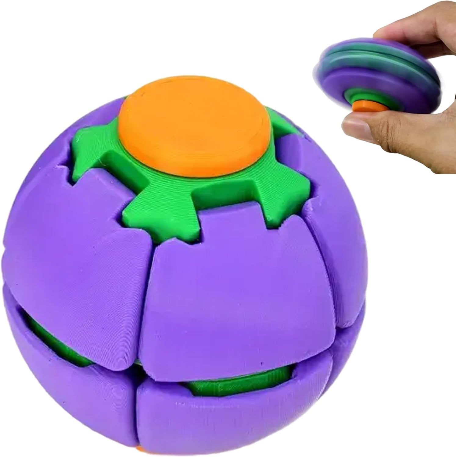 3D printed press and spin fidget ball sensory stress relief toy