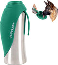 40 oz stainless steel dog water bottle with flip-up silicone cup and leaf bowl