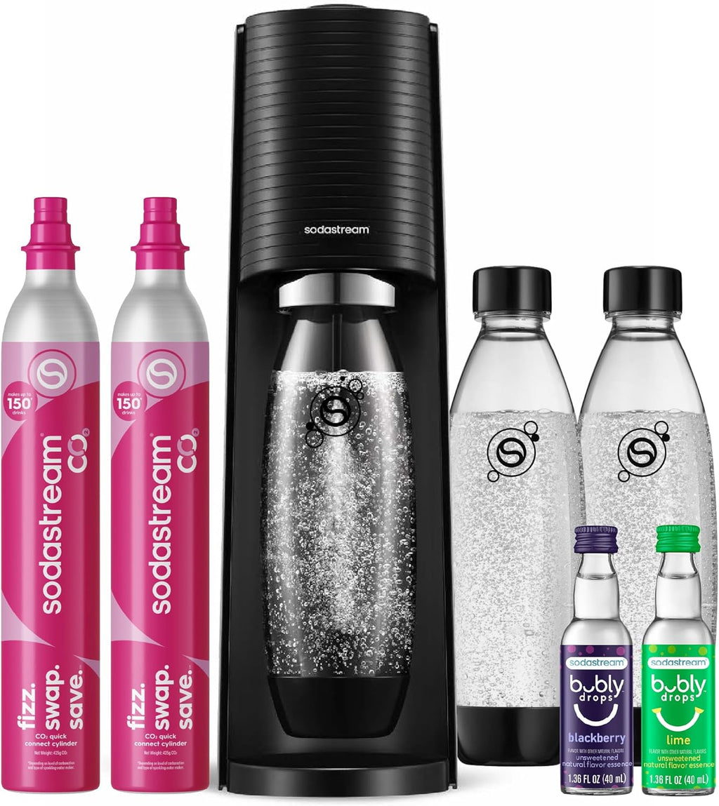 SodaStream TERRA countertop sparkling water maker with Quick Connect CO2 and bottle