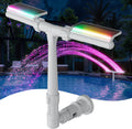 Solar floating pool fountain with color-changing LED lights and cooling waterfall spray