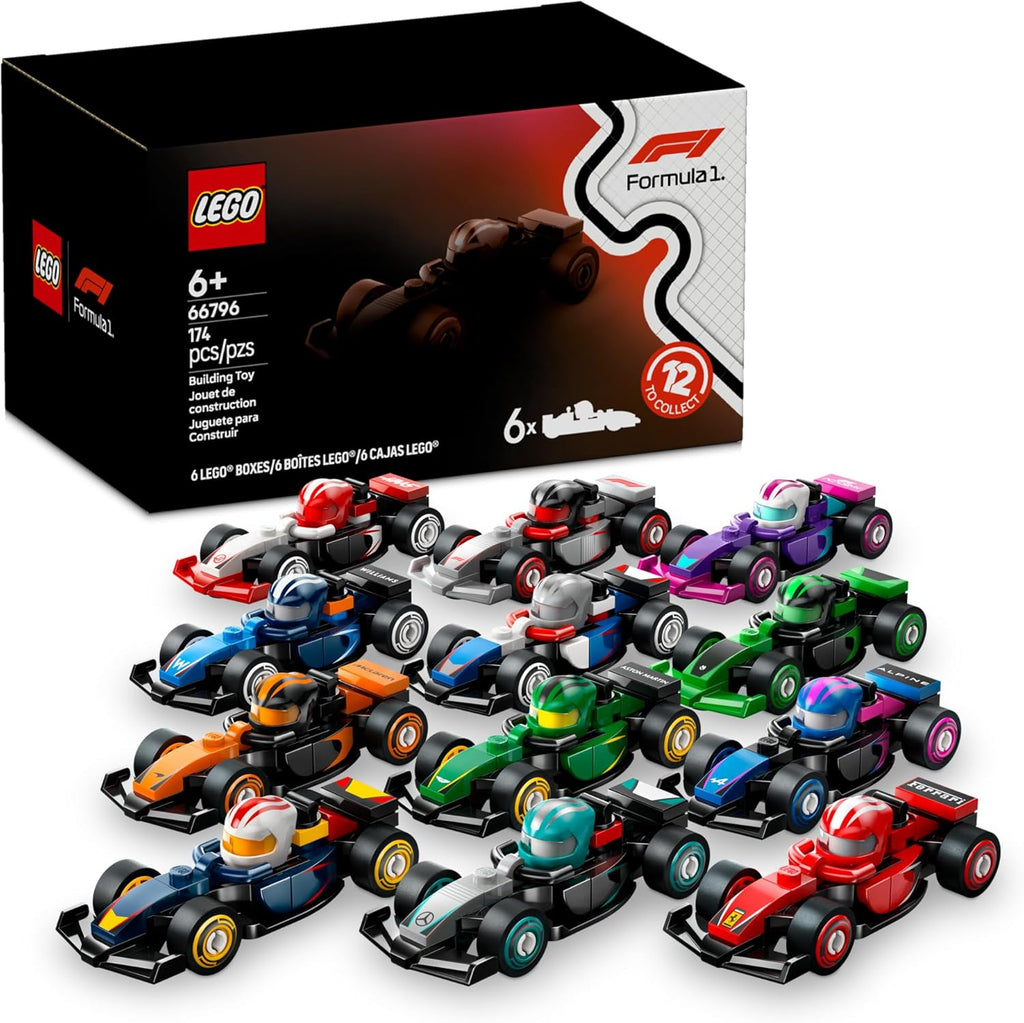 LEGO F1 race car 6 pack mystery box collectible mini building sets with team colors