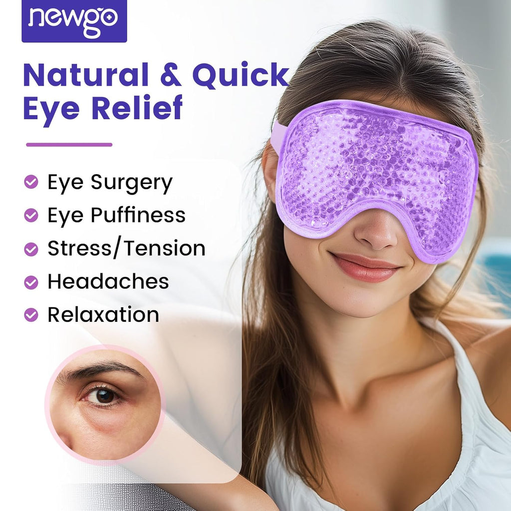 NEWGO Cooling Gel Eye Mask – Reversible Hot & Cold Ice Pack for Puffy Eyes