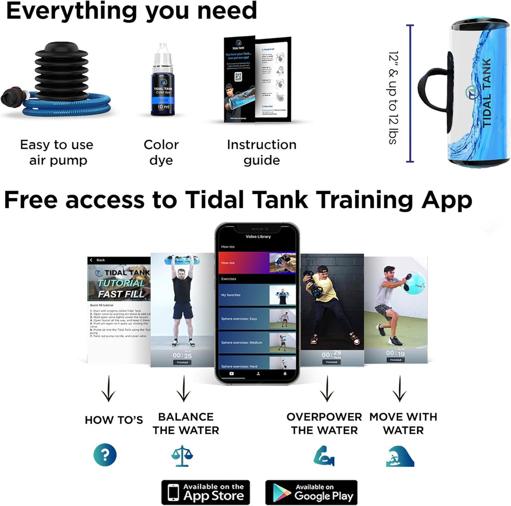 Tidal Tank Water Weight – Portable Adjustable Aqua Bag for Full Body Workout