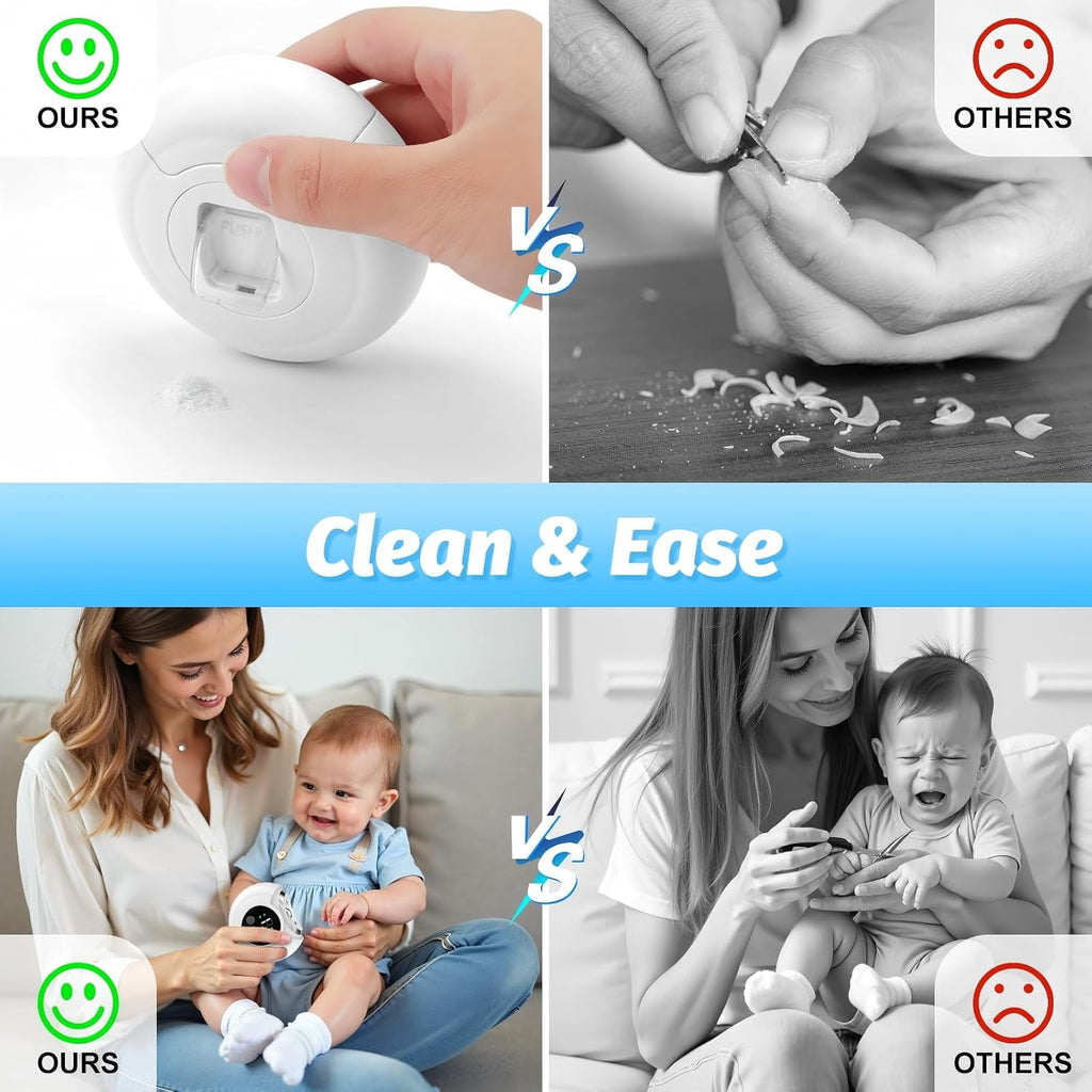 Electric Nail Clipper 2-in-1 – Rechargeable Trimmer & Polisher with LED Light