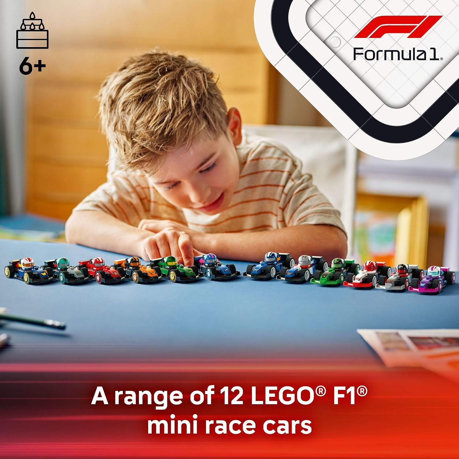 LEGO F1 Race Car Building Set – 6 Pack Mystery Box Collectible Mini Cars