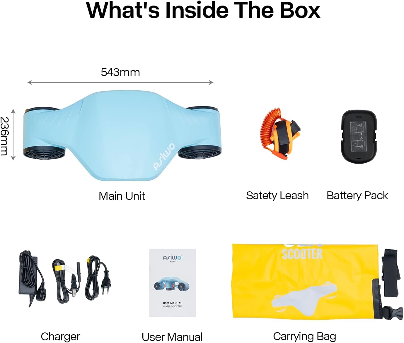Asiwo Manta 2 Underwater Sea Scooter – Dual Motor Diving Scooter with Camera Mount