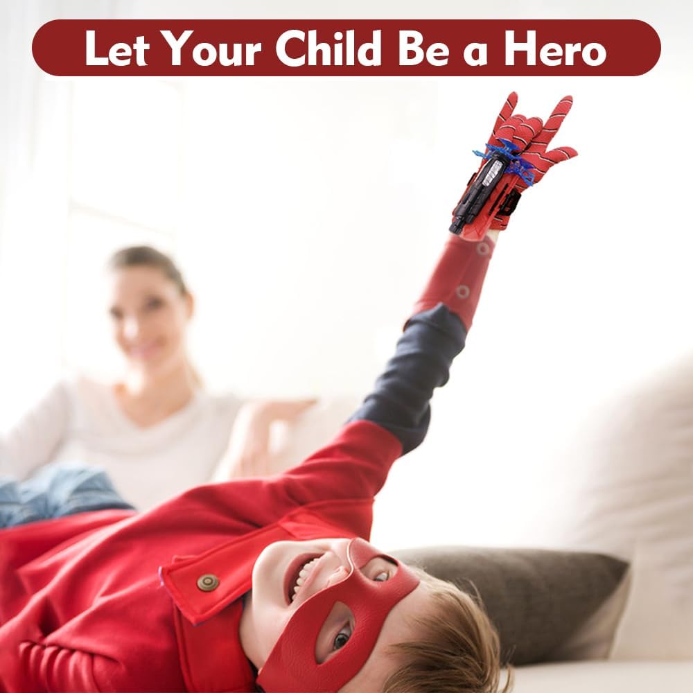 Kids Web Shooter Toy – Spider Hero Glove with Suction Cup Darts & Rope