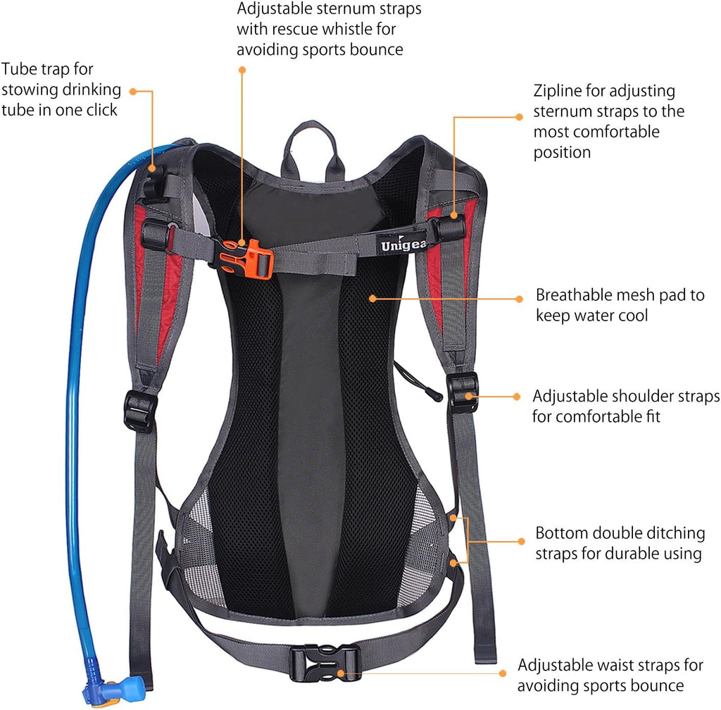 Unigear Hydration Pack Backpack – 2L Water Bladder for Hiking & Cycling