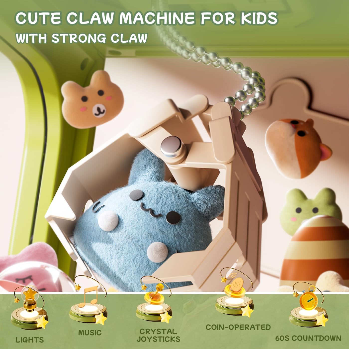 Kids Claw Machine Toy – Unicorn Arcade Prize Grabber with Lights & Sound