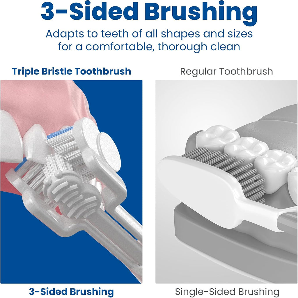 Triple Bristle Sonic Toothbrush – Rechargeable 31,000 VPM 3-Head Electric Brush