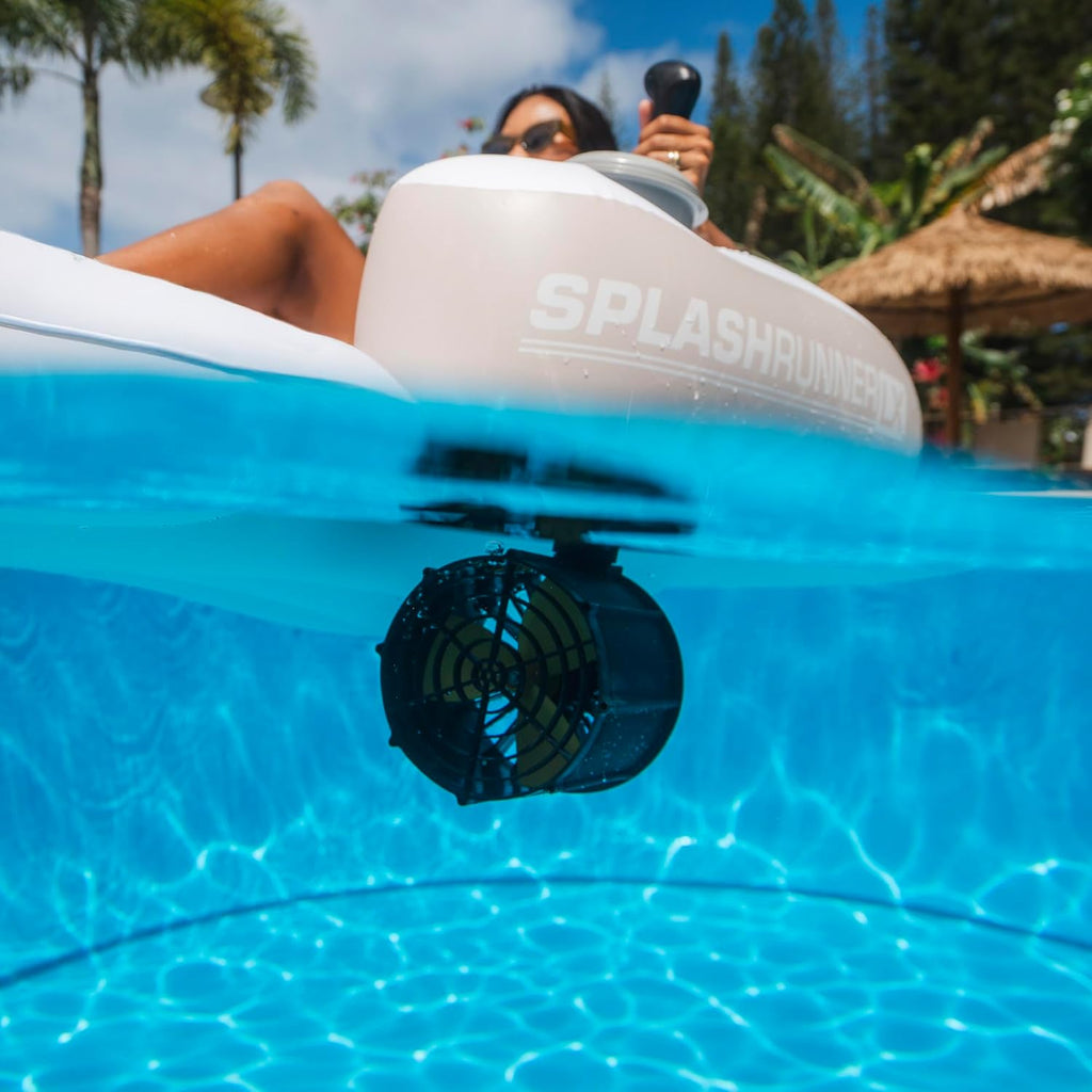 Motorized Pool Float with Dual Motors – 360° Control Inflatable Lounger