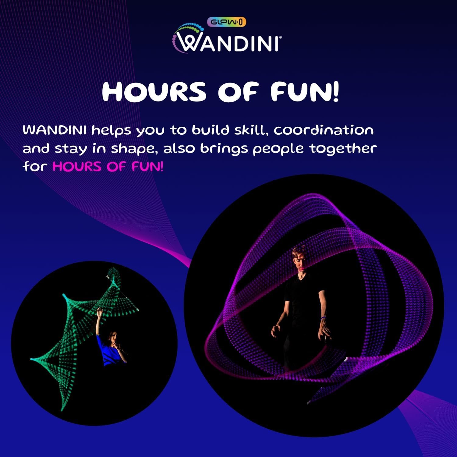 Wandini LED Levitation Wand – Collapsible Rechargeable Light-Up Flow Stick