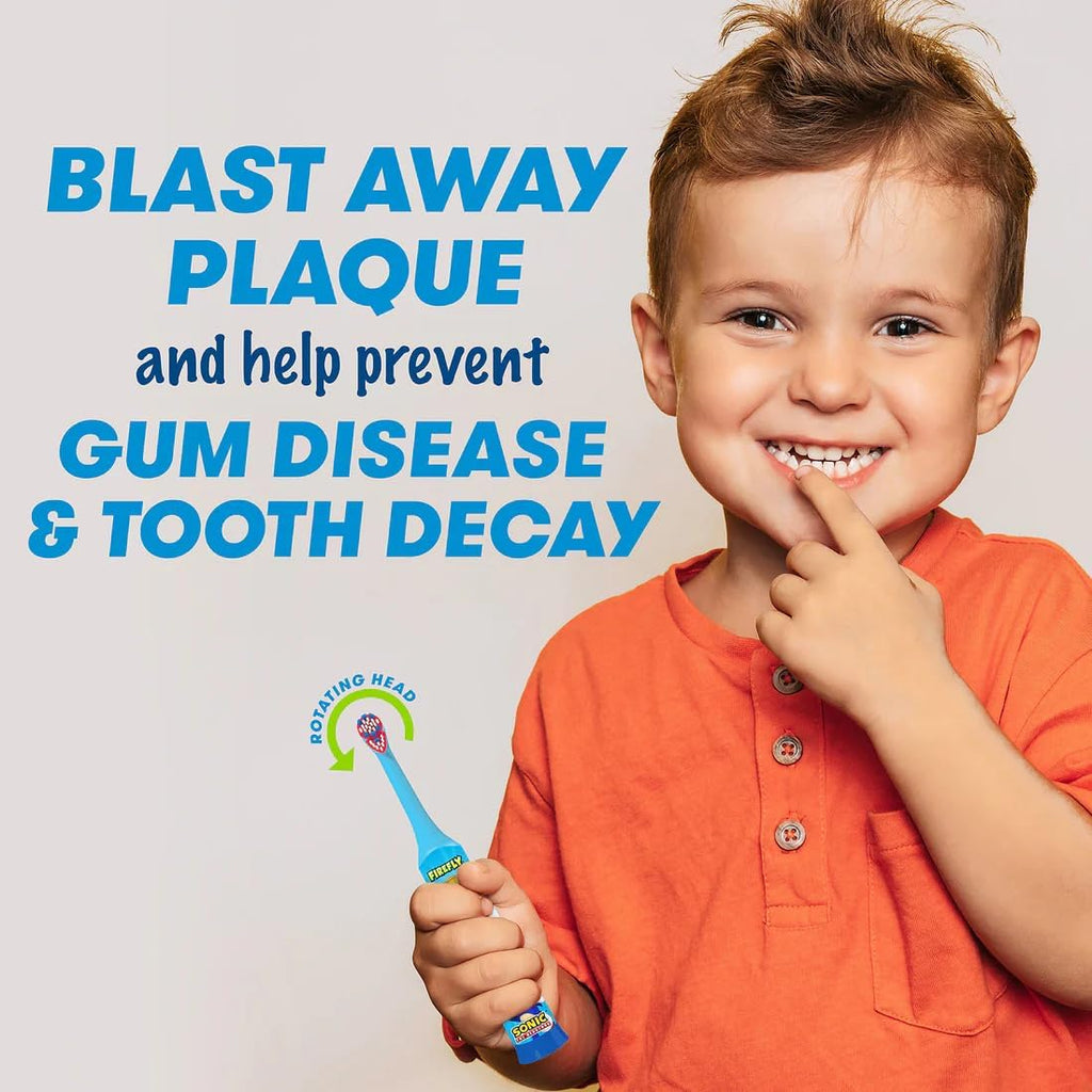 Sonic the Hedgehog Kids Toothbrush – Battery Powered Brush with 3D Cover