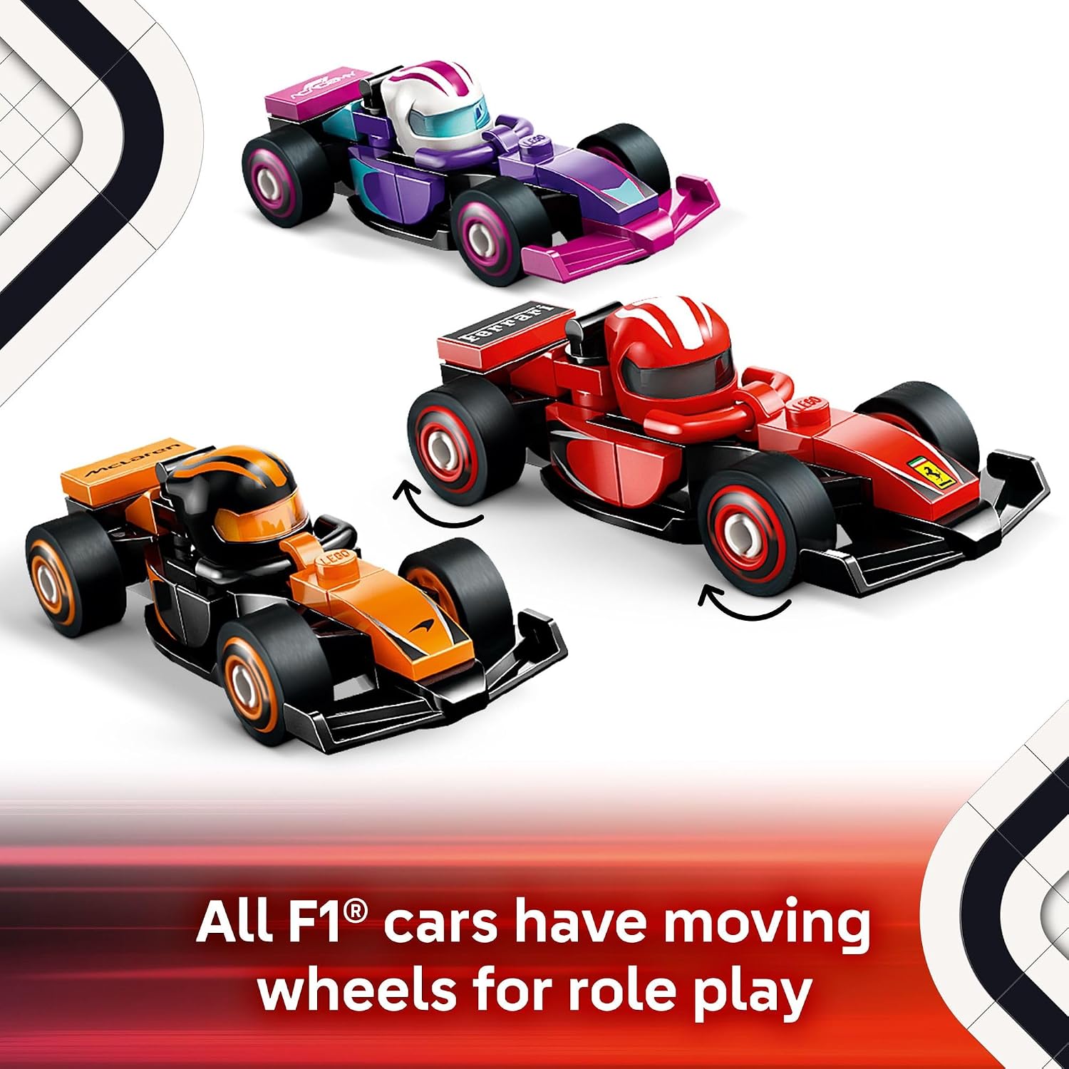 LEGO F1 Race Car Building Set – 6 Pack Mystery Box Collectible Mini Cars