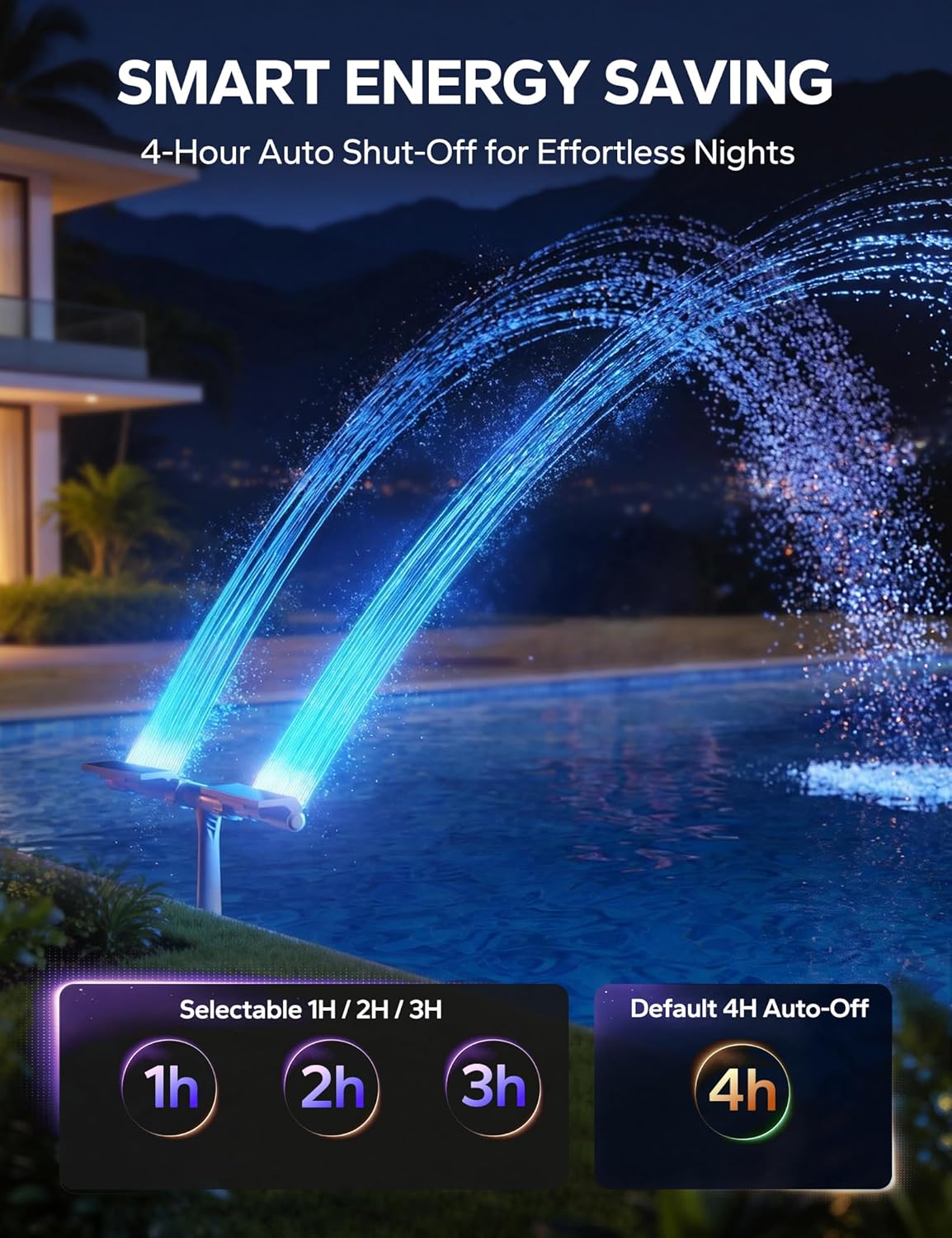Solar Pool Fountain with Color LED Lights – Floating Waterfall Pool Aerator