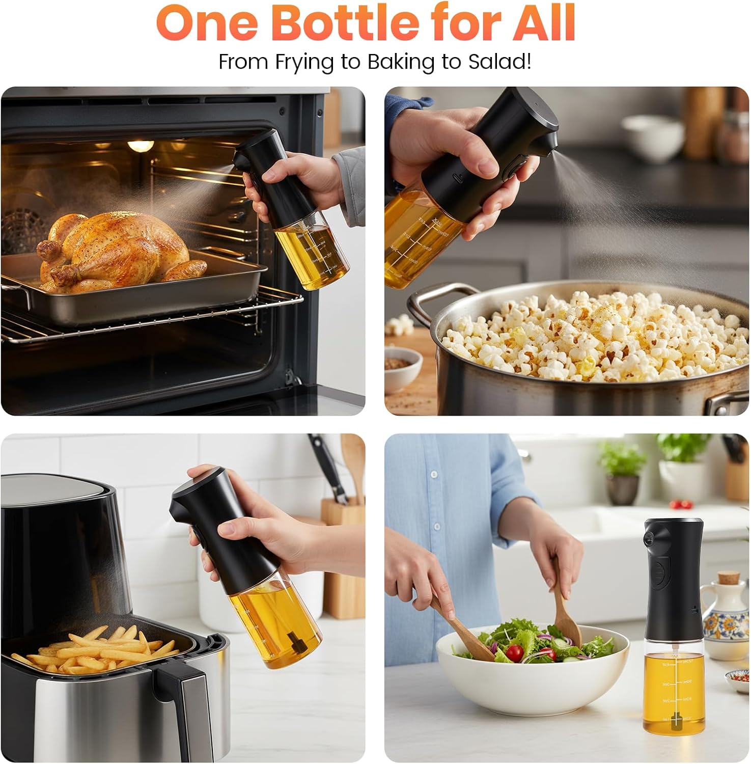 Electric Oil Sprayer for Cooking – Rechargeable Olive Oil Mister for Air Fryer