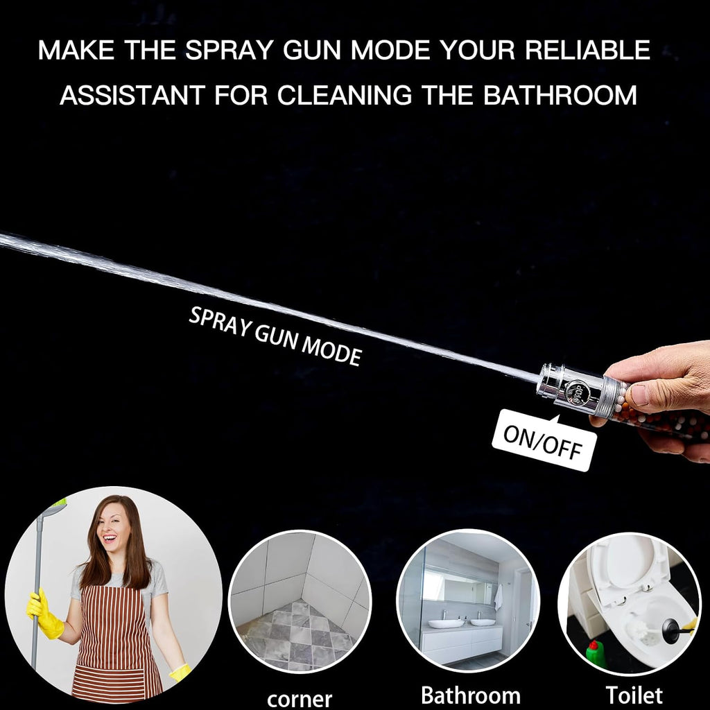 High Pressure Filtered Shower Head – 4 Mode Handheld with Mineral Water Softener