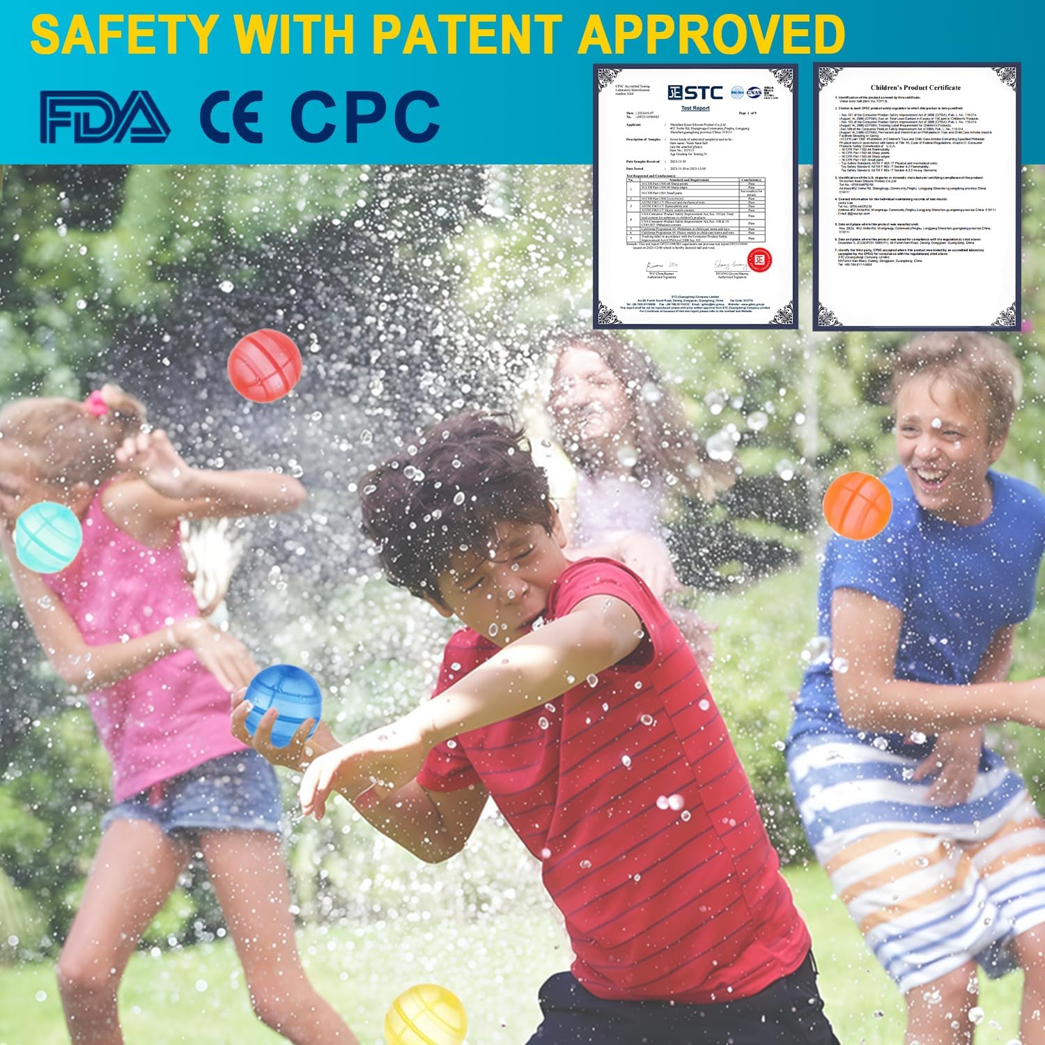 Reusable Water Balloons - Silicone Refillable Water Balls for Kids & Adults, Quick Fill Summer Pool Toy