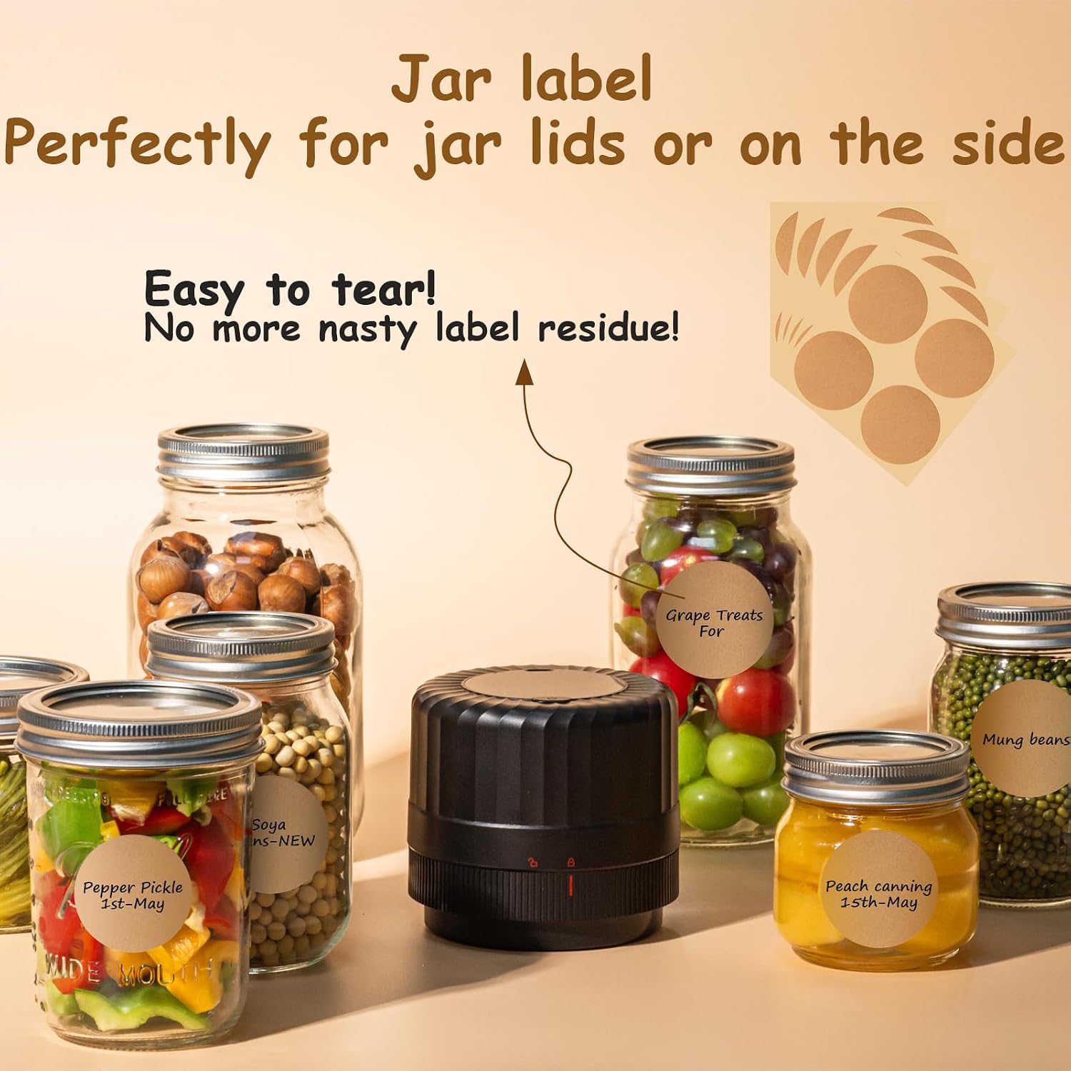 Electric Mason Jar Vacuum Sealer – Automatic Sealer Kit for Wide & Regular Lids
