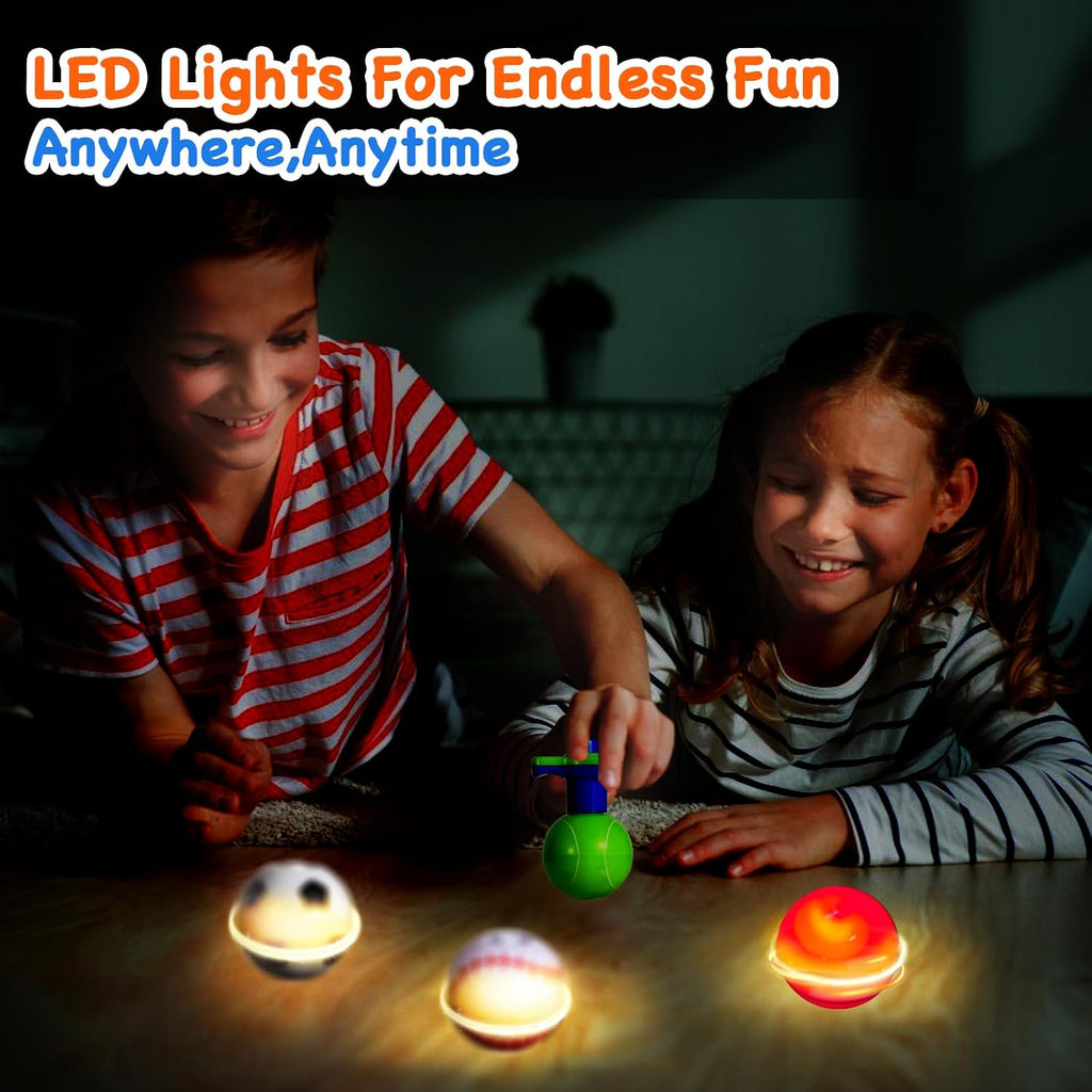 Flashing Light Up Spinning Tops – LED Gyroscope Party Favor Toys for Kids