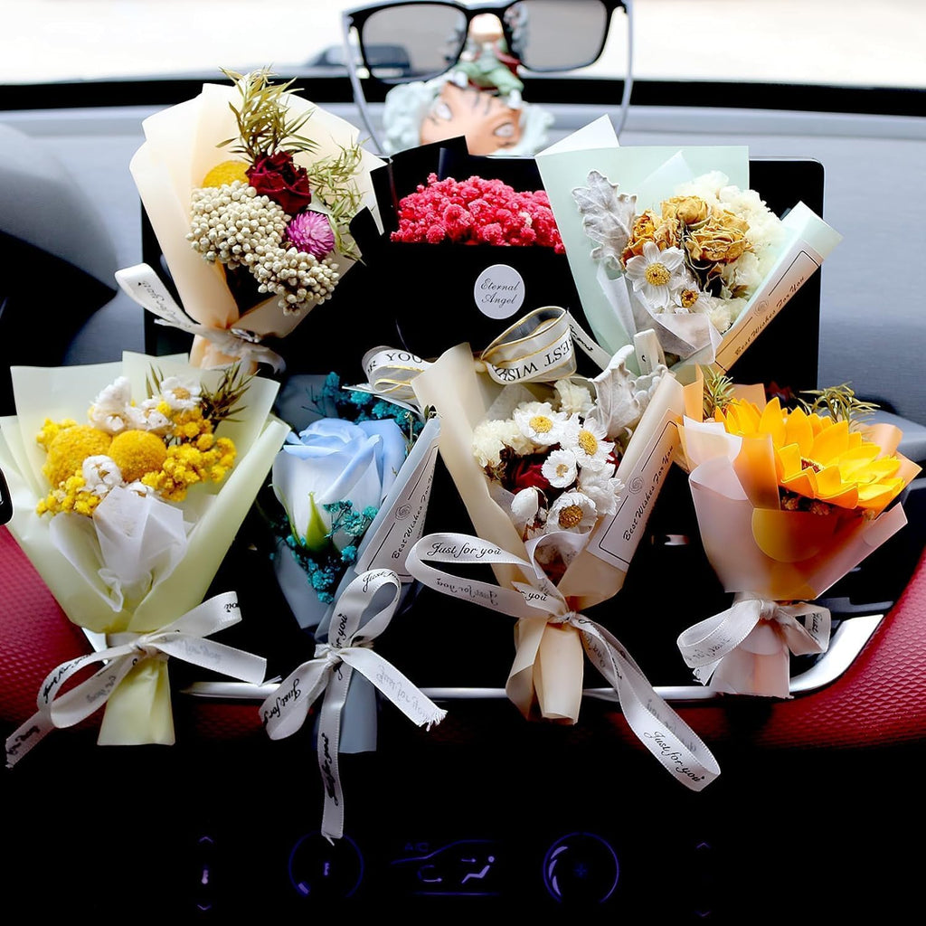 Dried Flower Car Air Freshener Vent Clip – Handmade Aromatherapy Bouquet Decor