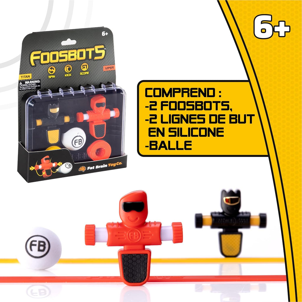 Foosbots Handheld Soccer Game – Squeeze-to-Kick Mini Foosball Toy for Kids