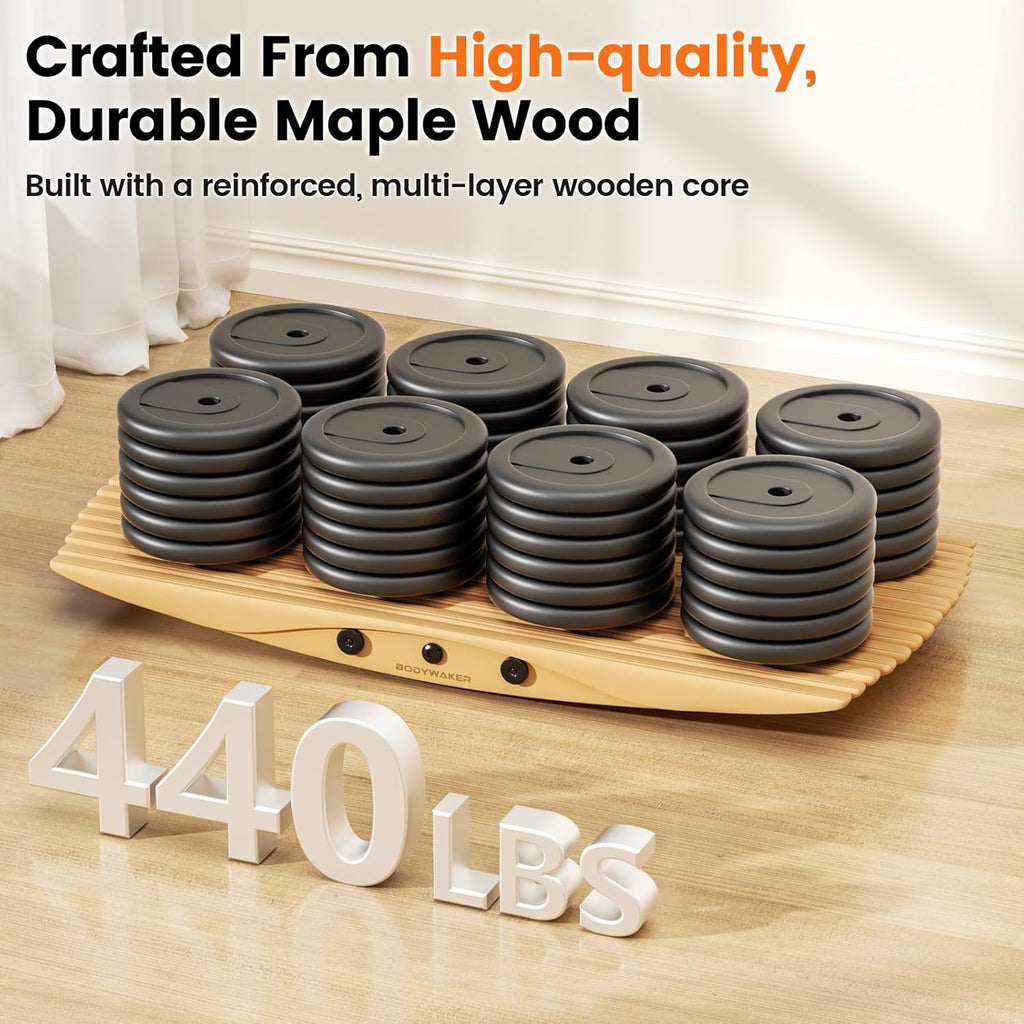 Wooden Wobble Balance Board – Rocker Board for Standing Desk & Core Training
