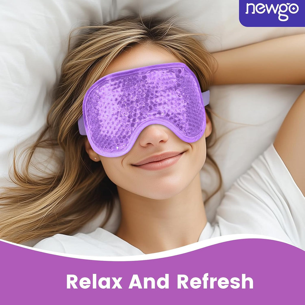 NEWGO Cooling Gel Eye Mask – Reversible Hot & Cold Ice Pack for Puffy Eyes