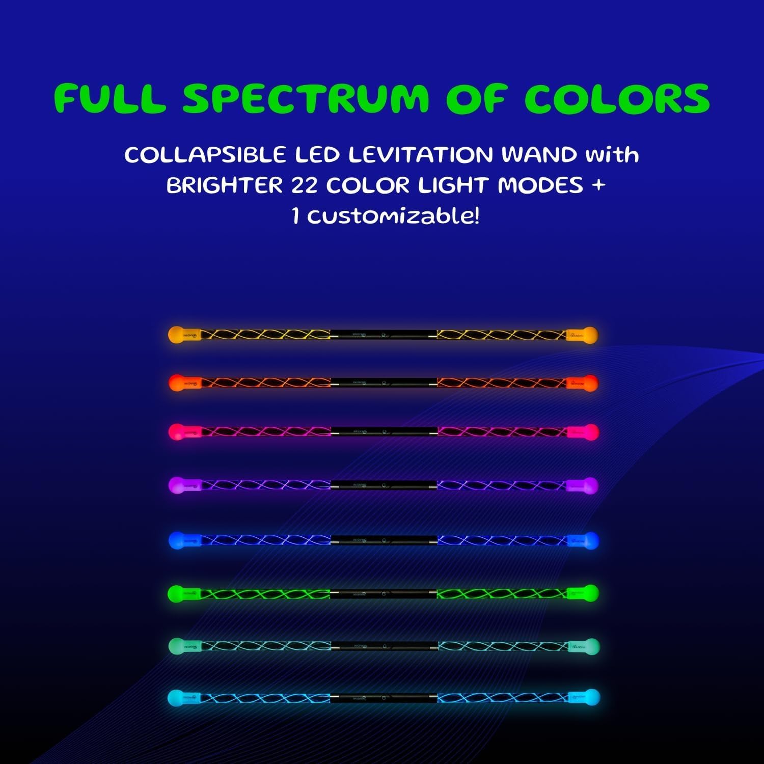 Wandini LED Levitation Wand – Collapsible Rechargeable Light-Up Flow Stick