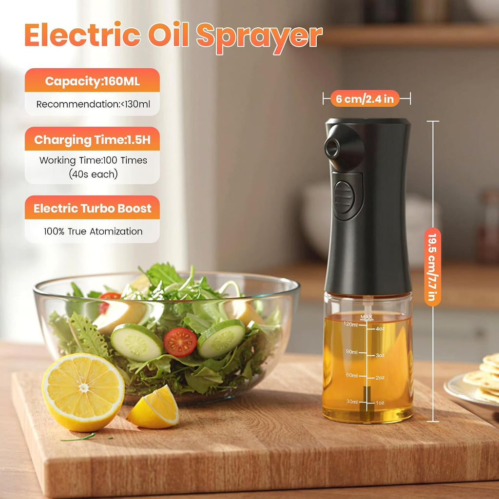 Electric Oil Sprayer for Cooking – Rechargeable Olive Oil Mister for Air Fryer