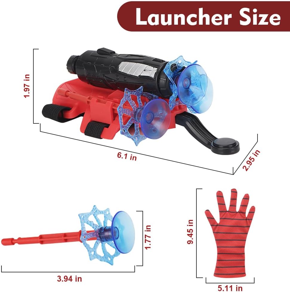 Kids Web Shooter Toy – Spider Hero Glove with Suction Cup Darts & Rope