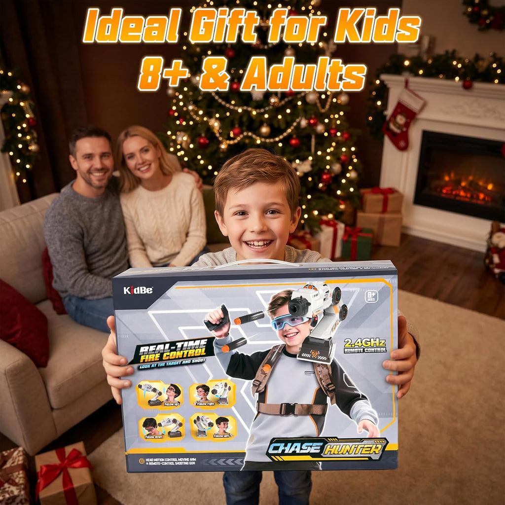 Head Tracking Robot Arm Gel Blaster - Shoulder-Mounted Water Bead Blaster Toy, Hands-Free Aim, 23ft