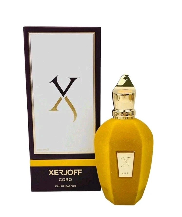 Xerjoff Coro Eau de Parfum 100ml 3.4 fl oz gold velvet bottle with box - unisex tropical fruity niche perfume